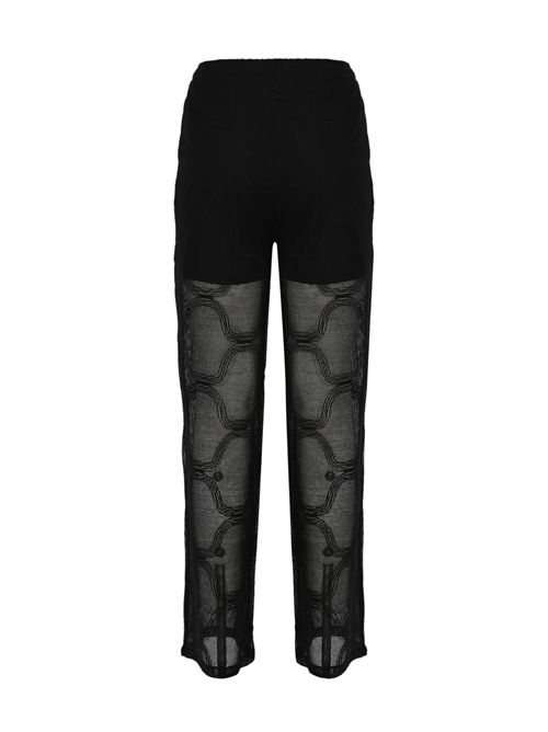 Pantalone traforato in cotone Nero Alpha Studio | AD-6561Q2002
